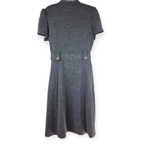 Milly gray wool cap sleeve fit & flare Shirt dress Womens Size Large NWT - Picture 2 of 4